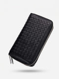 Men's leather-look RFID Wallet – Large-Capacity Double-Zip Organiser