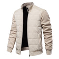 Men's Quilted Hybrid Jacket – Knitted-Sleeve Zip-Up Layer