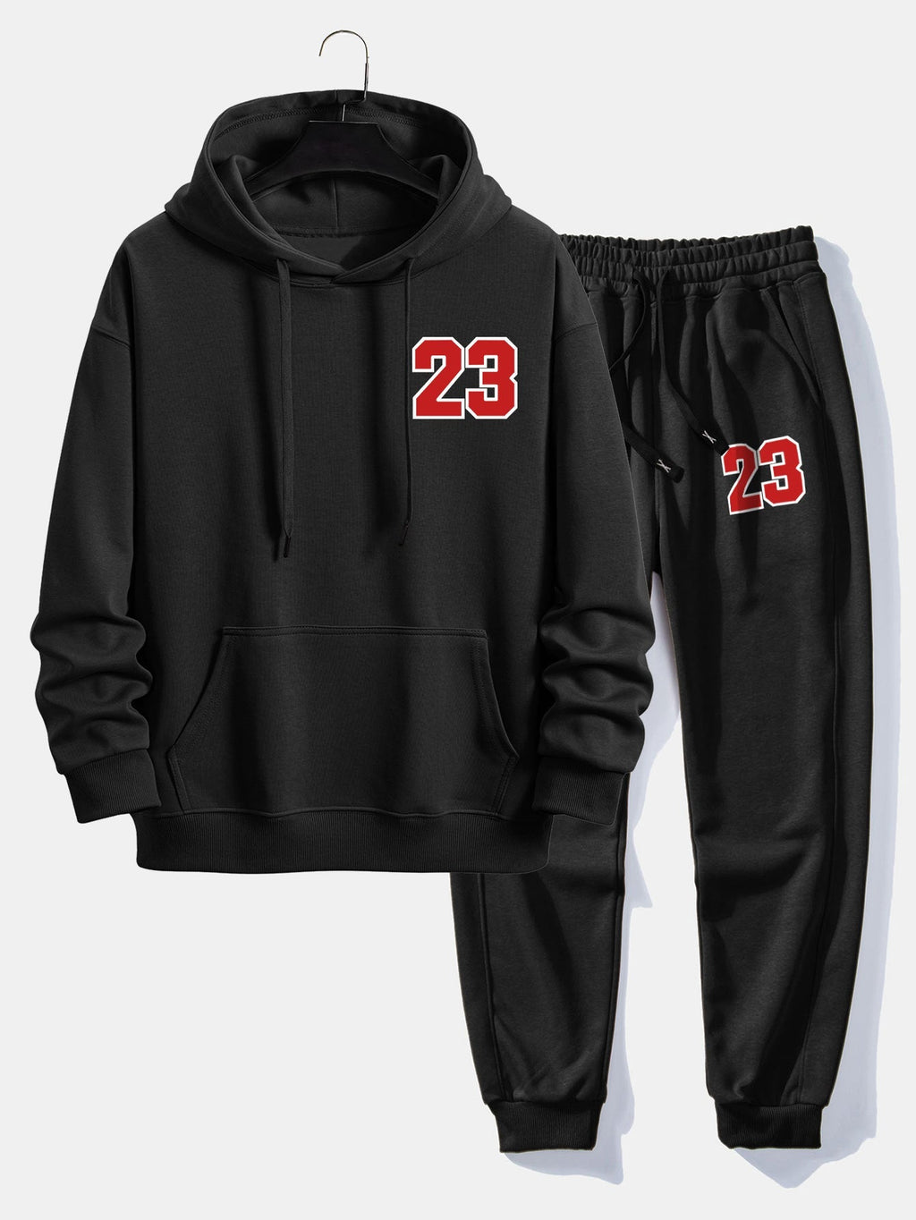 Men's Printed Hoodie Jogger Set – Relaxed Cotton Blend Streetwear