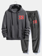 Men's Printed Hoodie Jogger Set – Relaxed Cotton Blend Streetwear