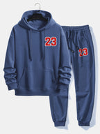 Men's Printed Hoodie Jogger Set – Relaxed Cotton Blend Streetwear