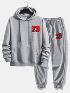 Men's Printed Hoodie Jogger Set – Relaxed Cotton Blend Streetwear