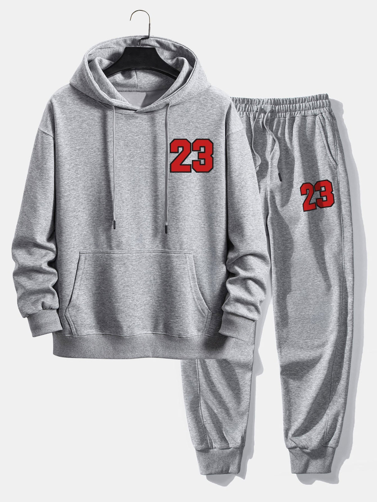 Men's Printed Hoodie Jogger Set – Relaxed Cotton Blend Streetwear