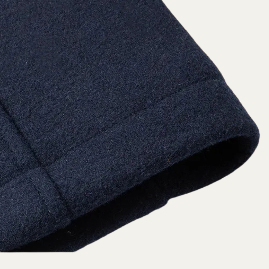 Men's Double-Collar Wool-Blend Business Coat