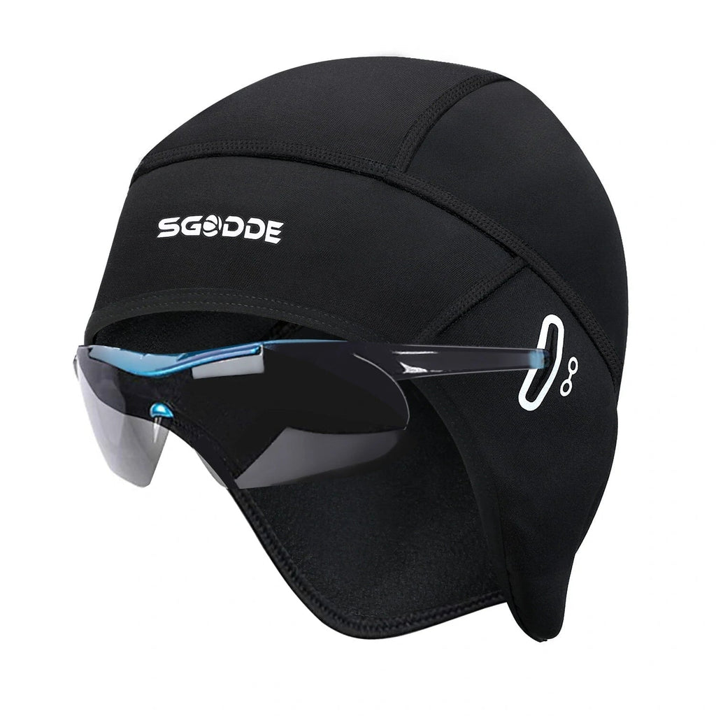 Men's Thermal Fleece Cycling Cap – Windproof Stretch Winter Skull Hat