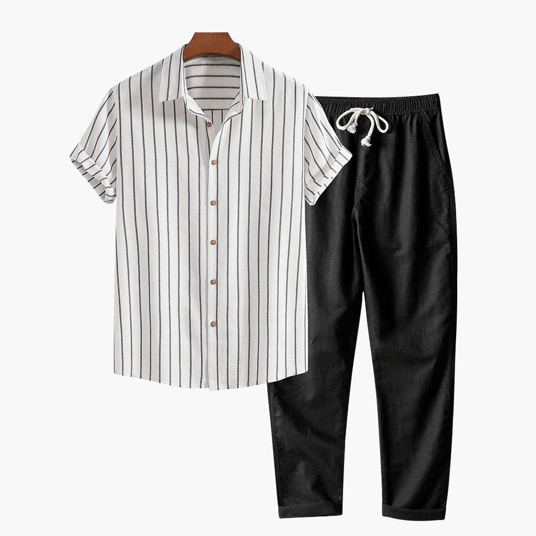 Men's Two-Tone Short Sleeve Co-Ord Set