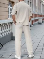 Men's Pinstripe Shirt and Trousers Set