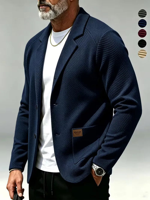 Men's Blazer with Knitted Texture