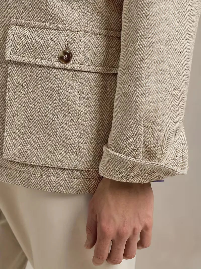 Men's Herringbone Trench Coat