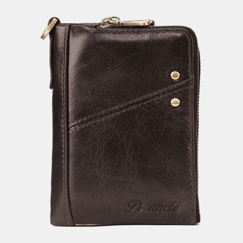 Men's leather-look RFID Wallet – Zip-Around Bifold