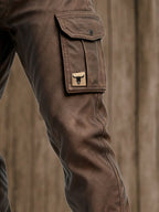Men's Slim-Fit Cargo Trousers with Flap Pockets – Washed Utility Style