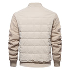 Men's Quilted Hybrid Jacket – Knitted-Sleeve Zip-Up Layer