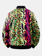 Men's Colourful Leopard Print Bomber Jacket
