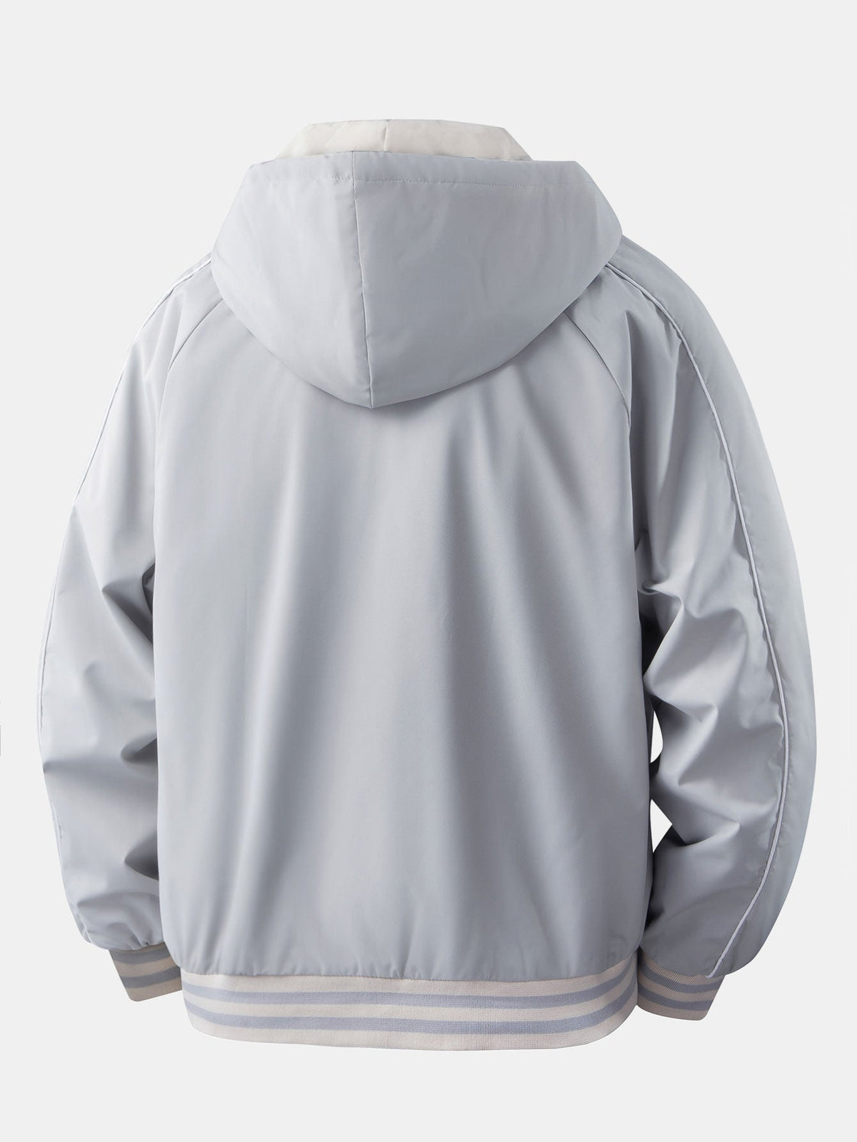 Men's Relaxed Hooded Bomber Jacket – Contrast Lined Zip-Up Outerwear