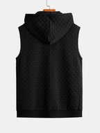 Men's Sleeveless Hooded Vest Tracksuit – Textured Jogger Co-Ord