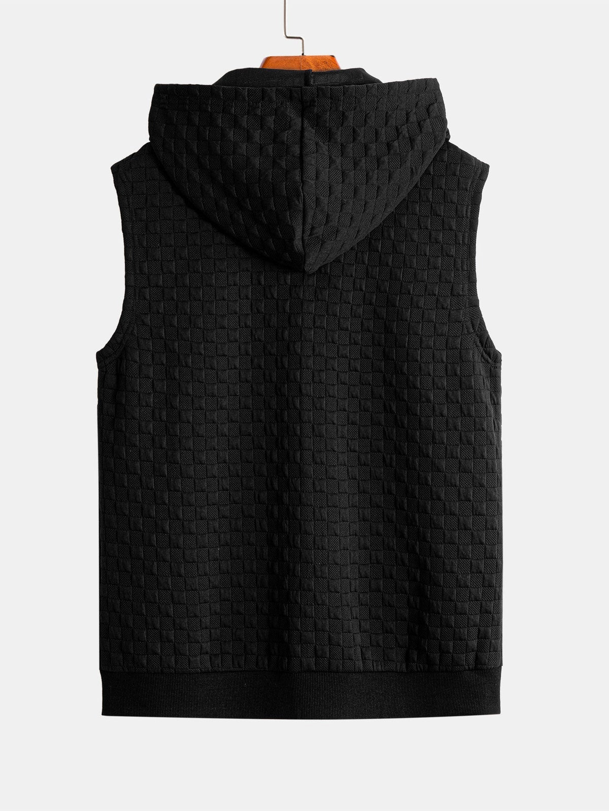 Men's Sleeveless Hooded Vest Tracksuit – Textured Jogger Co-Ord