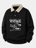 Men's Relaxed Fit Printed Polo Sweatshirt