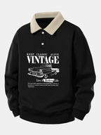 Men's Relaxed Fit Printed Polo Sweatshirt