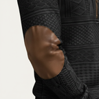 Men's Patterned Half-Zip Jumper with Elbow Patches