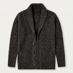 Men's Chunky Cable-Knit Shawl-Collar Cardigan