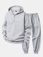 Men's Quarter-Zip Hoodie Tracksuit – Relaxed Jogger Set