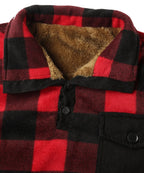 Men's Jumper with V-Neck in Check Pattern