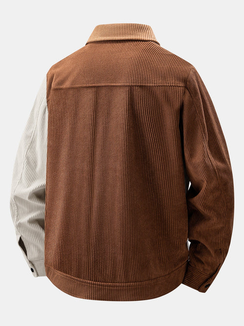 Men's Colourblock Corduroy Utility Jacket