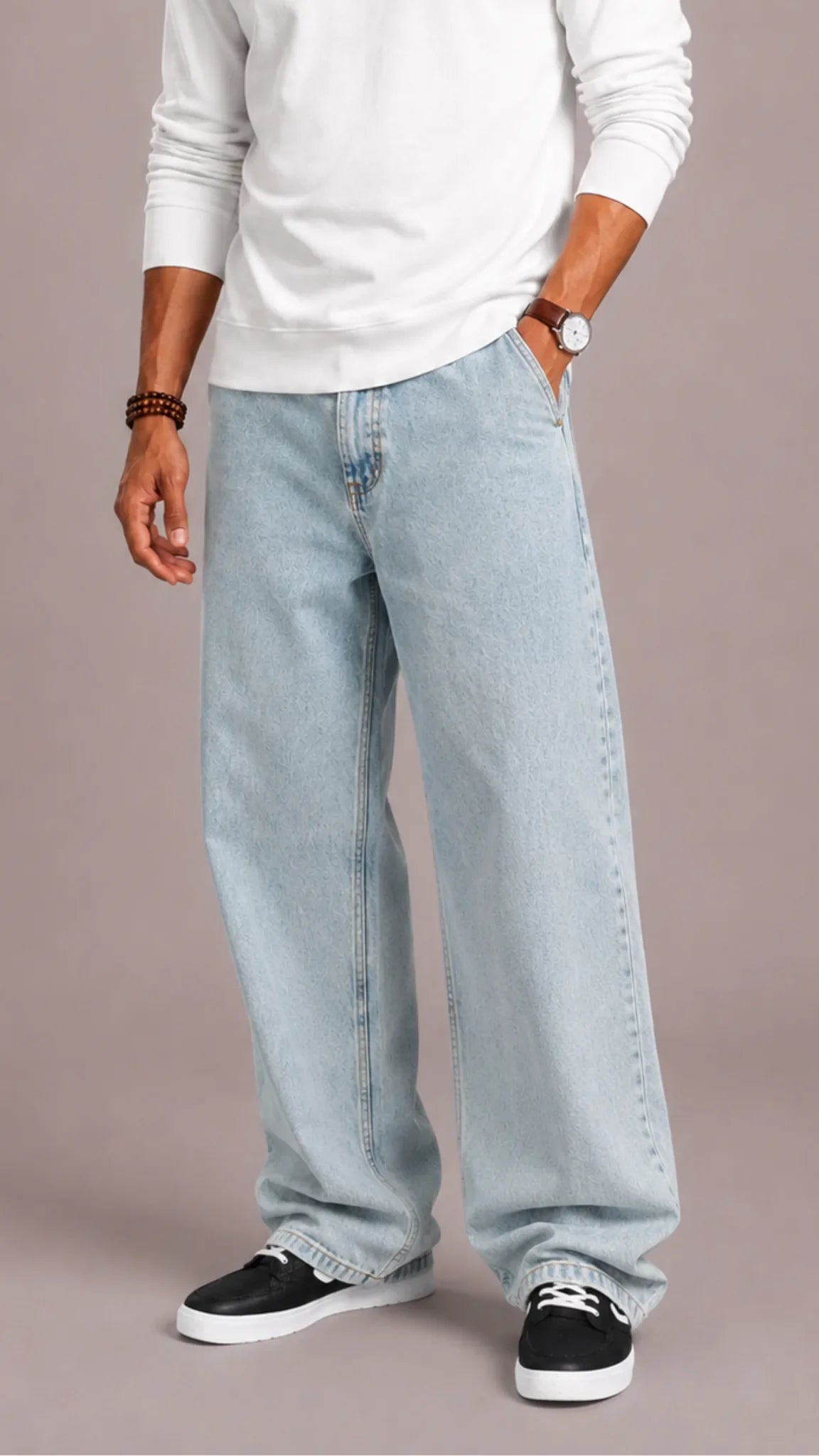 Men's Loose-fit Jeans Five-pocket – Style 4