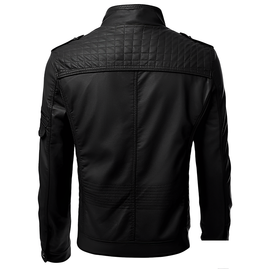 Men's Multi-Zip leather-look Biker Jacket
