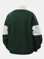 Men's Relaxed Fit Colour Block Polo Sweatshirt
