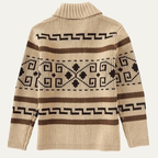 Men's Jacquard Shawl-Collar Cardigan – Patterned Knit