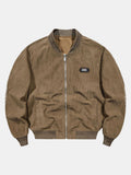 Men's Ribbed Corduroy Bomber Jacket with Zip Front