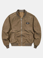 Men's Ribbed Corduroy Bomber Jacket with Zip Front