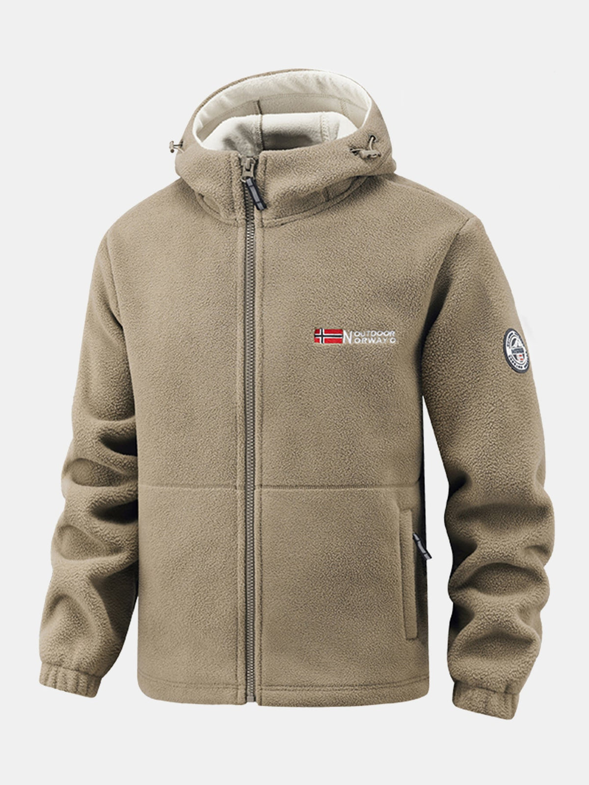 Men's Hooded Polar Fleece Jacket – Warm Full Zip Outdoor Layer