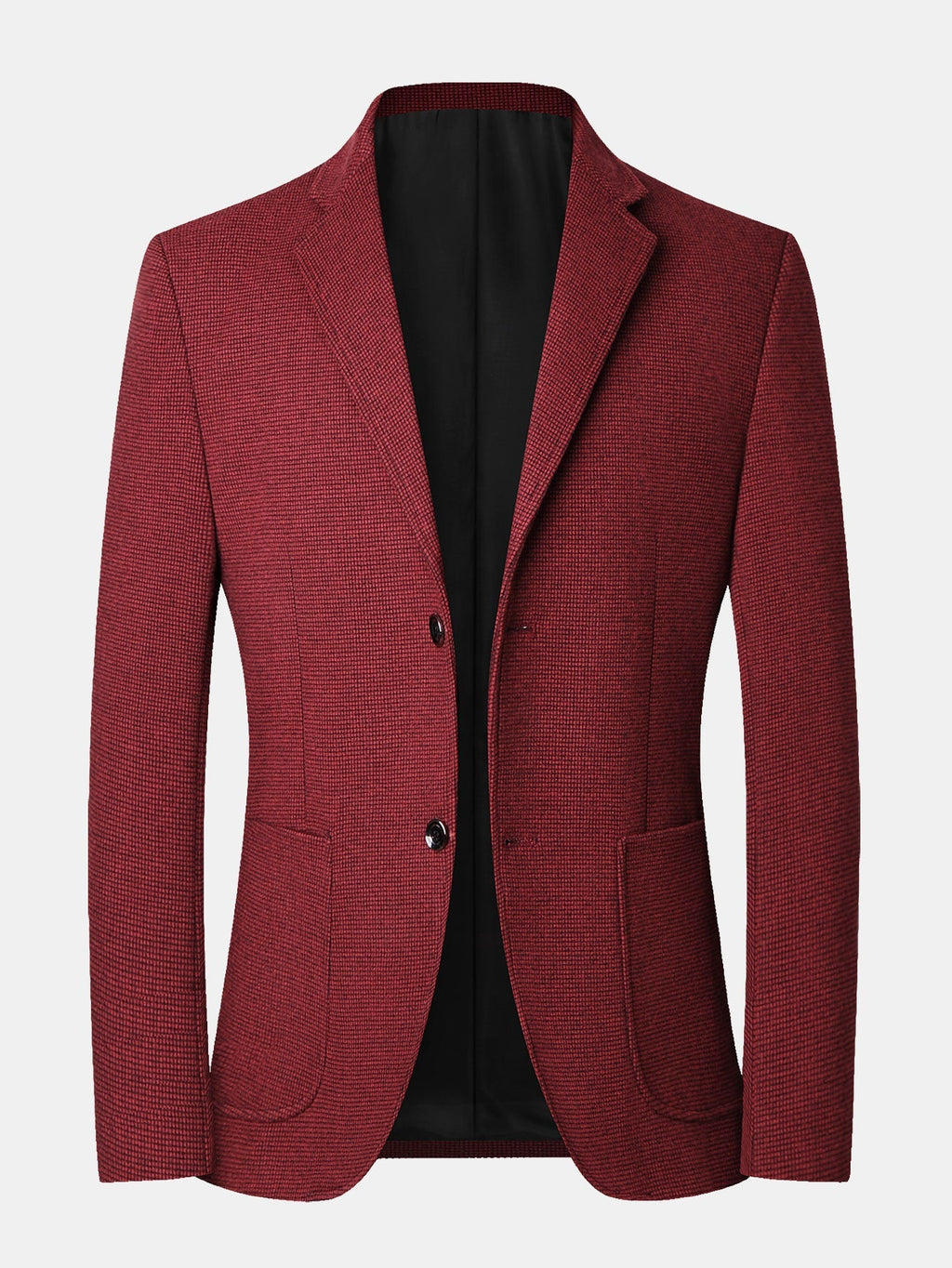 Men's Fine Check wool-blend Look Blazer with Notched Lapels
