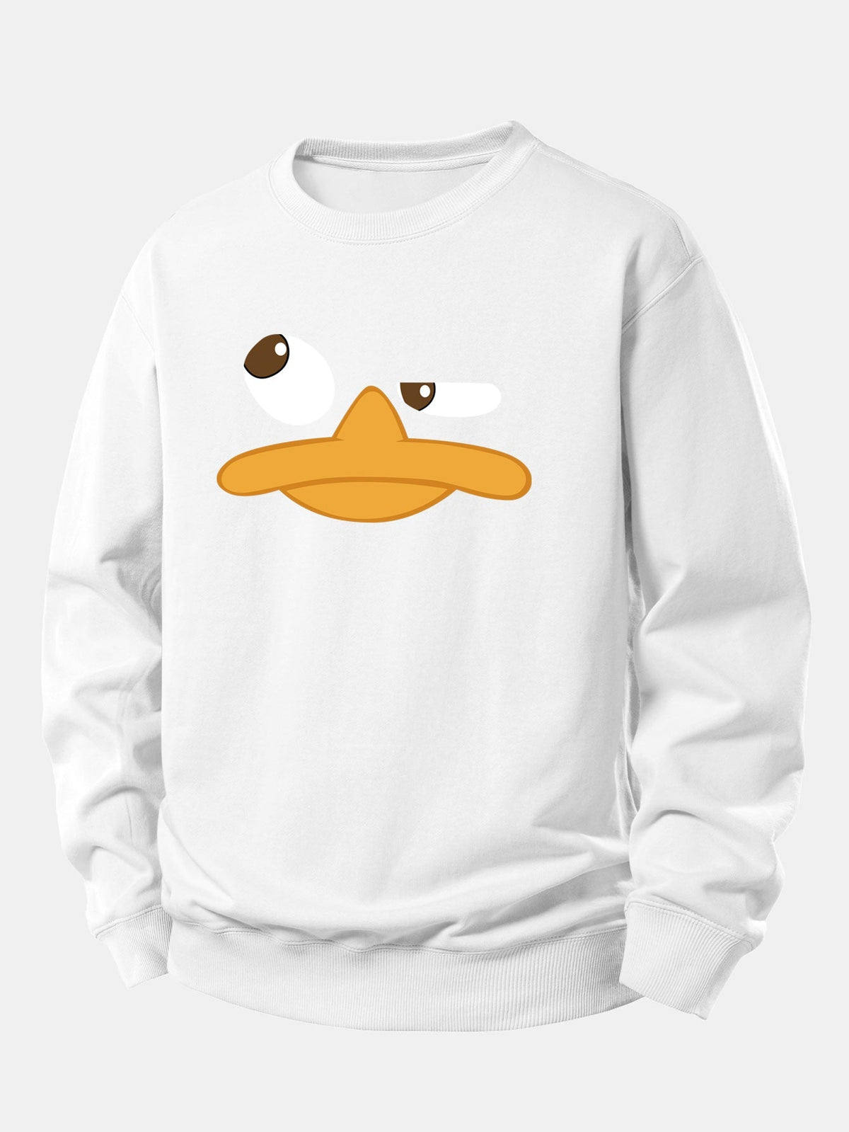 Men's Cartoon Duck Face Graphic Sweatshirt