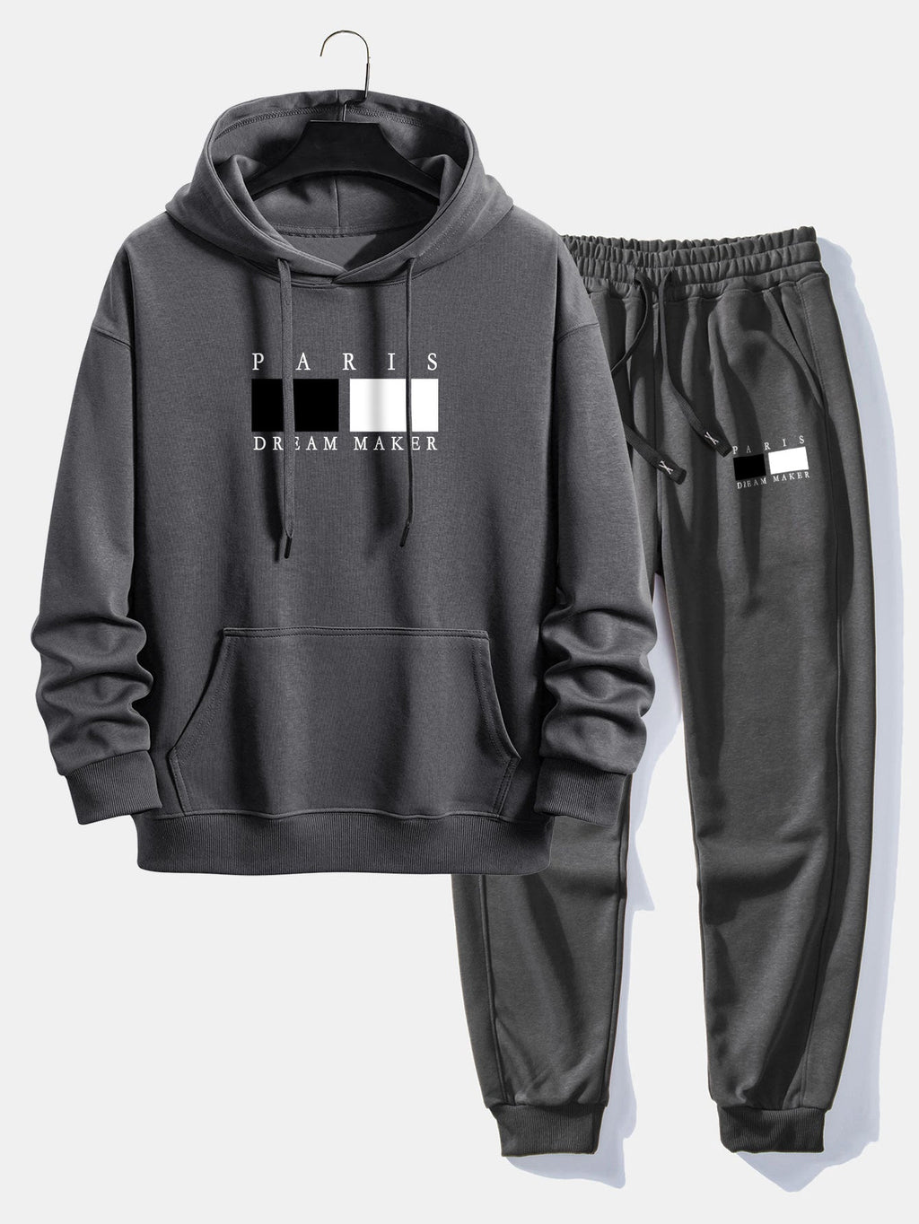 Men's Relaxed Hoodie Tracksuit – Cotton Blend Jogger Set