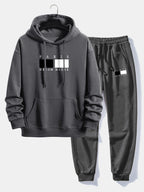 Men's Relaxed Hoodie Tracksuit – Cotton Blend Jogger Set