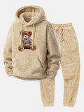 Men's Plush Teddy Fleece Tracksuit – Relaxed Hoodie and Joggers