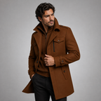 Men's Double-Layer Warm Coat – Zip Inner Layer and Button Front
