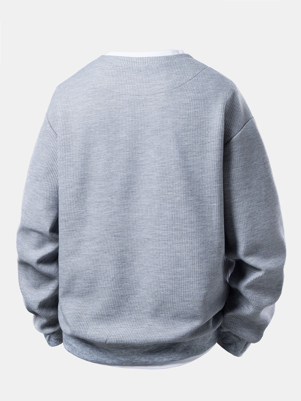 Men's Waffle Textured Layered Sweatshirt