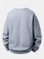 Men's Waffle Textured Layered Sweatshirt