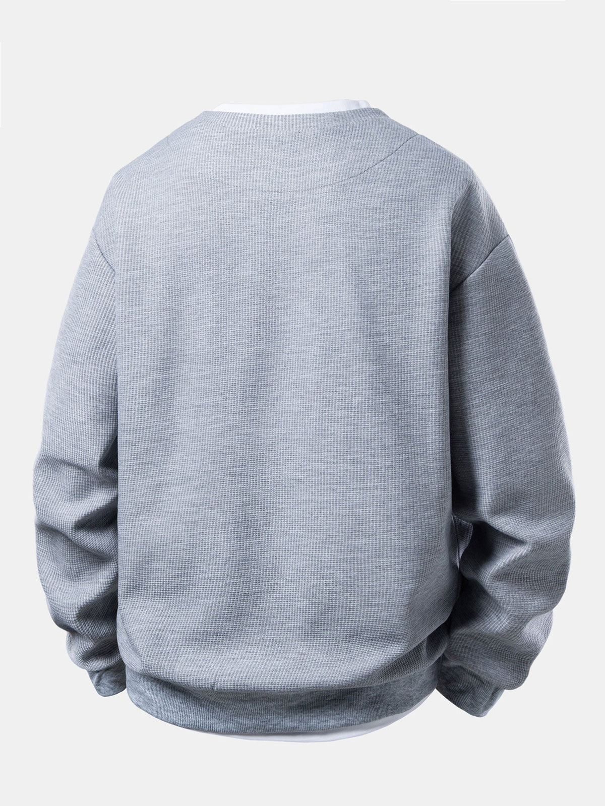 Men's Waffle Textured Layered Sweatshirt