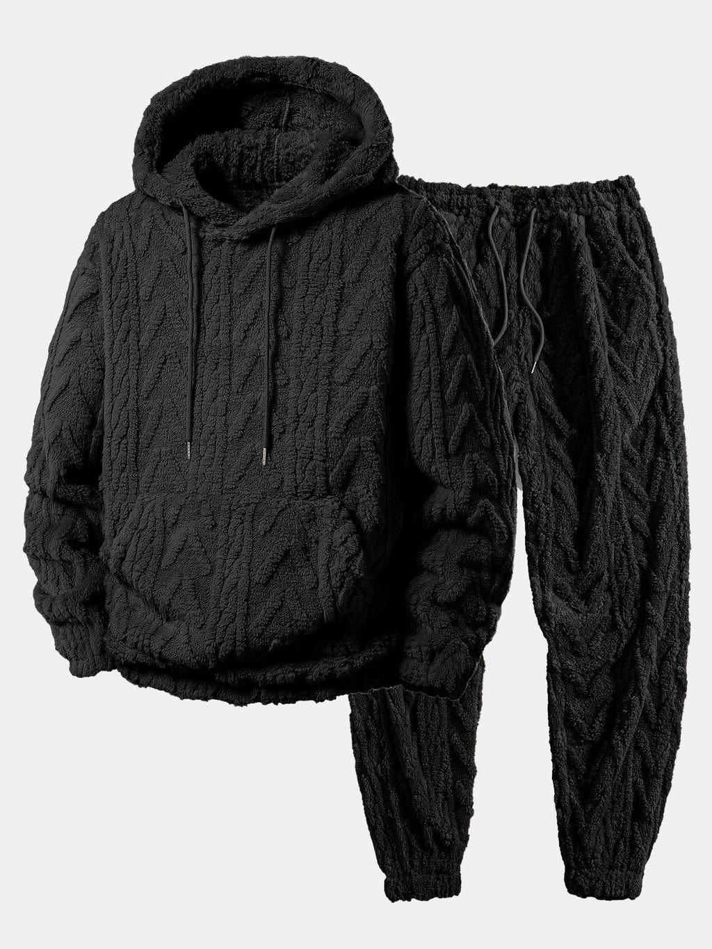 Men's Teddy Fleece Two-Piece Set – Relaxed Hoodie and Joggers