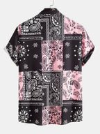 Men's Paisley Print Shirt with Button Placket