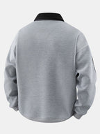 Men's Waffle Textured Quarter-Zip Polo Sweatshirt