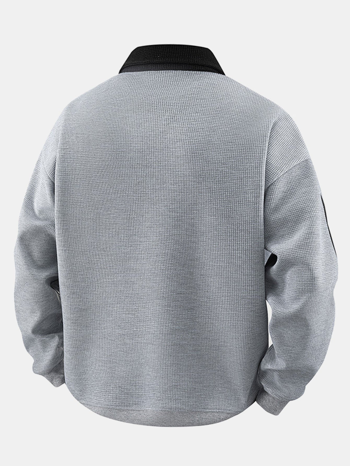 Men's Waffle Textured Quarter-Zip Polo Sweatshirt