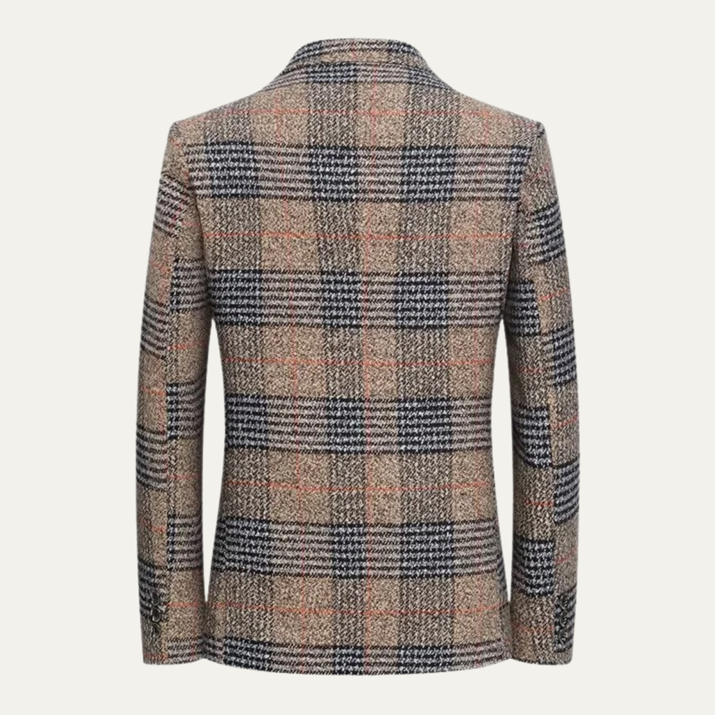 Men's Slim-Fit Check Tweed-Style Blazer