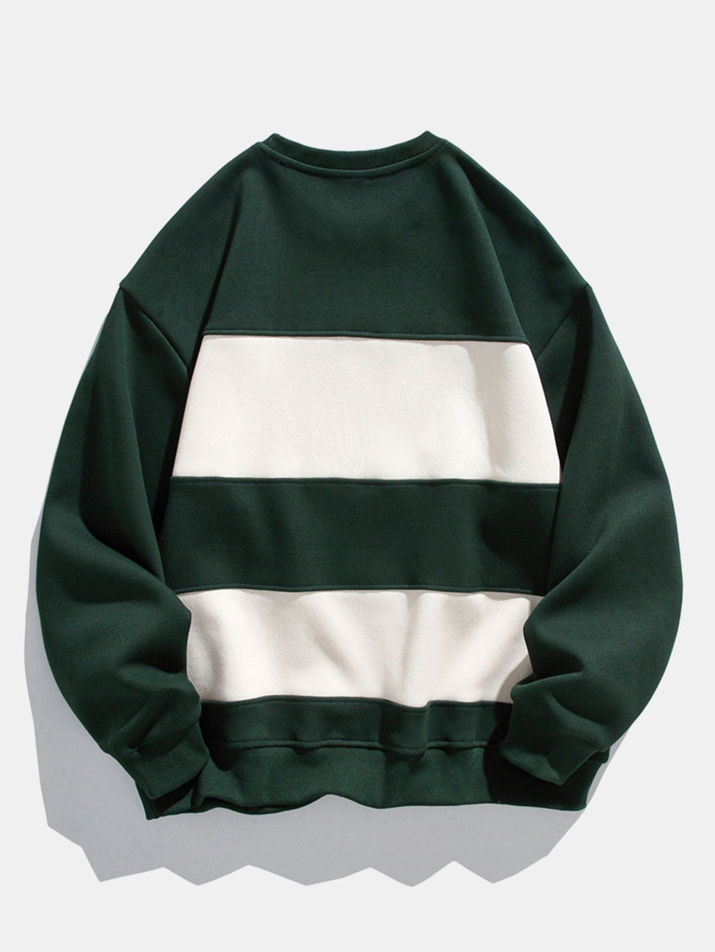 Men's Colour Block Crew Neck Sweatshirt – Relaxed Fit Cotton Blend Pullover