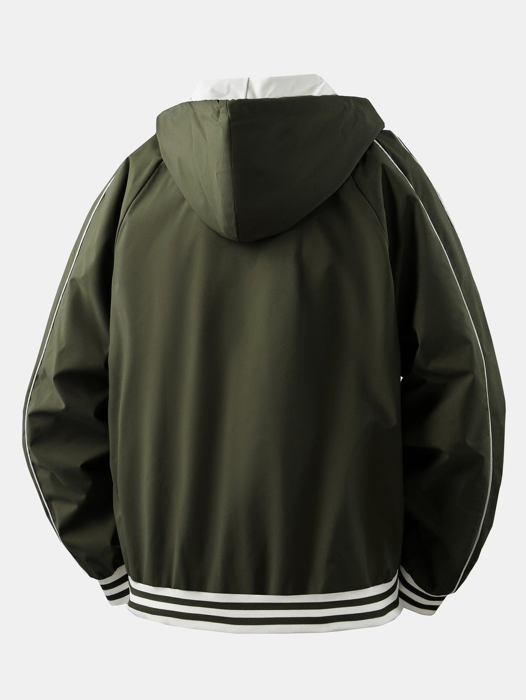 Men's Relaxed Hooded Bomber Jacket – Contrast Lined Zip-Up Outerwear